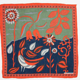 Orange Bird Silk Scarf