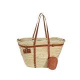 Straw Purse with Leather pouch