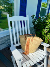 French basket with leather tassel