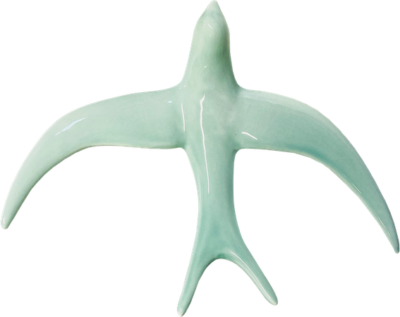 Aqua Green Ceramic Swallow