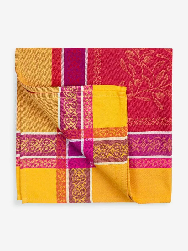 "Olivia" Red & Yellow Jacquard Napkin