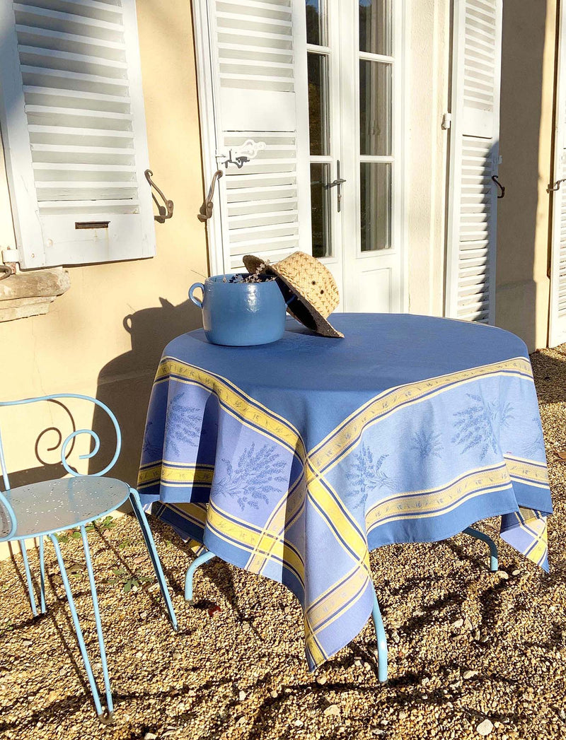 Square & Rectangular "Senanque" Blue & Yellow Jacquard Tablecloth