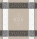 Square "Versailles" Taupe Jacquard Tablecloth