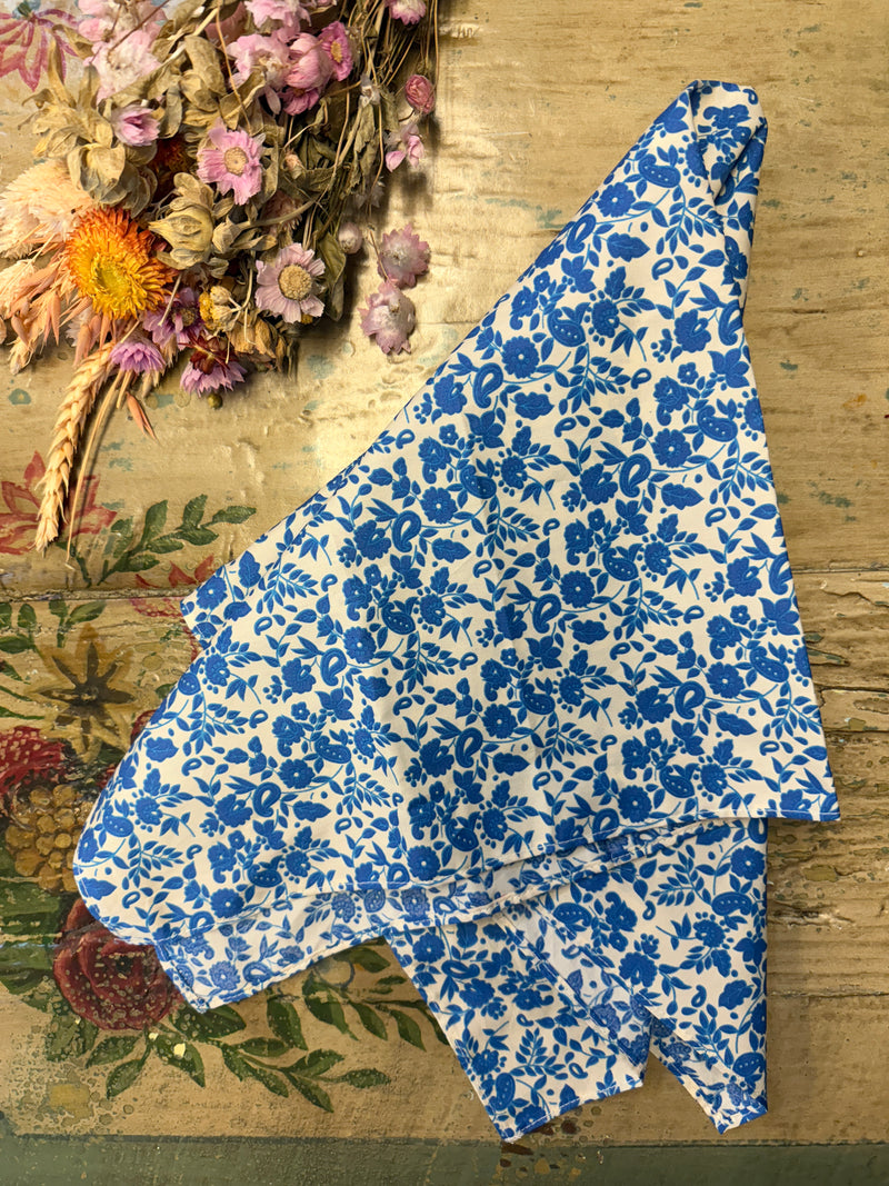 "Botanical" Blue Scarf
