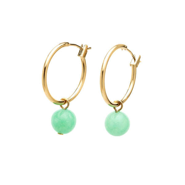 Hoop Earrings with Jade