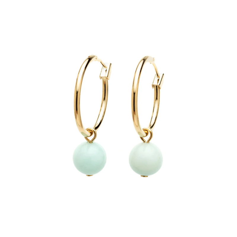 Hoop Earrings with Amazonite