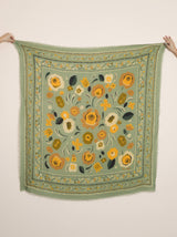 'Flowers" Sage Scarf