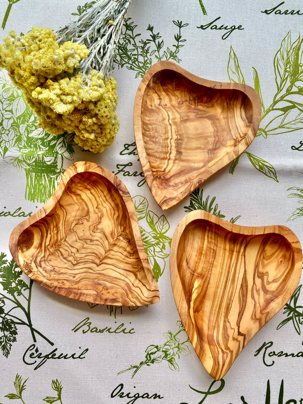 Olive Wood Heart-Shaped Dish