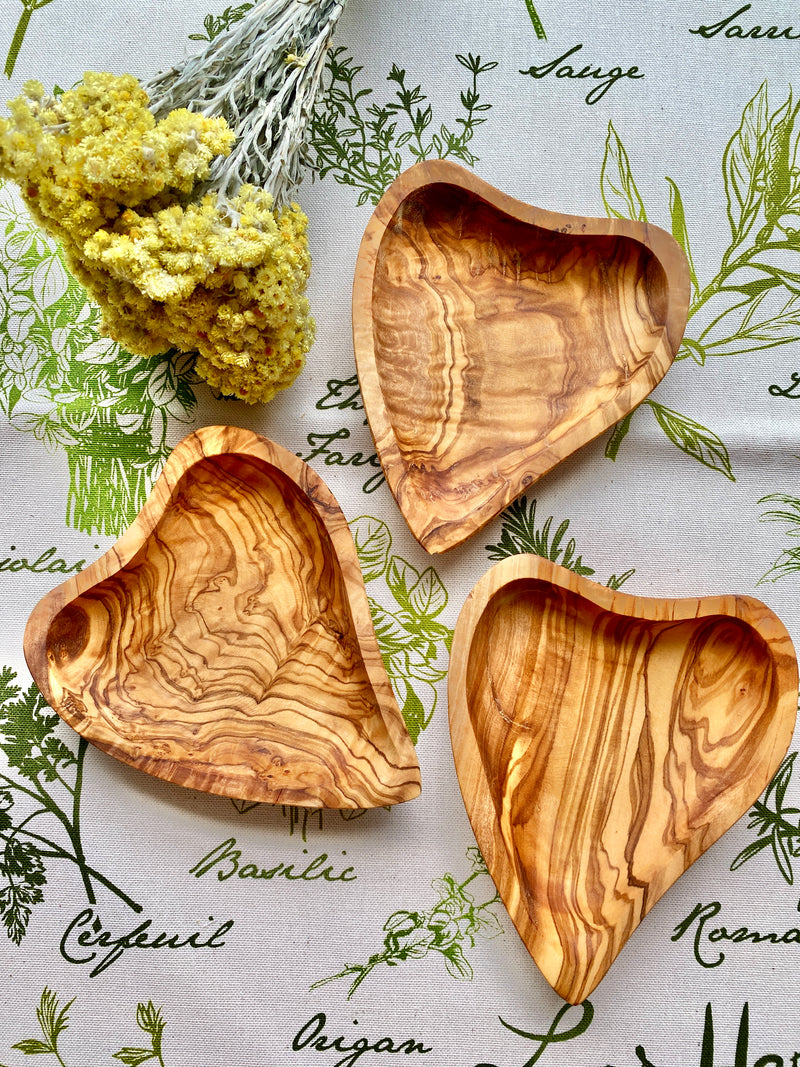 Olive Wood Heart-Shaped Dish