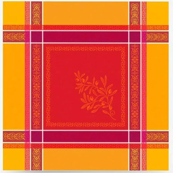"Olivia" Red & Yellow Jacquard Napkin