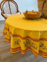 Round "Clos des Oliviers" Yellow Tablecloth