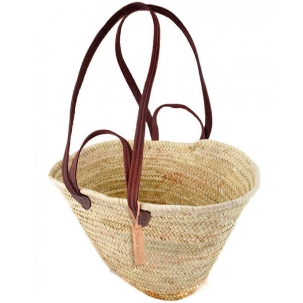 French basket with double leather handles