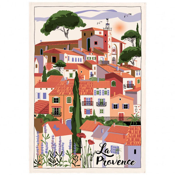 "Provençal Village" Tea Towel