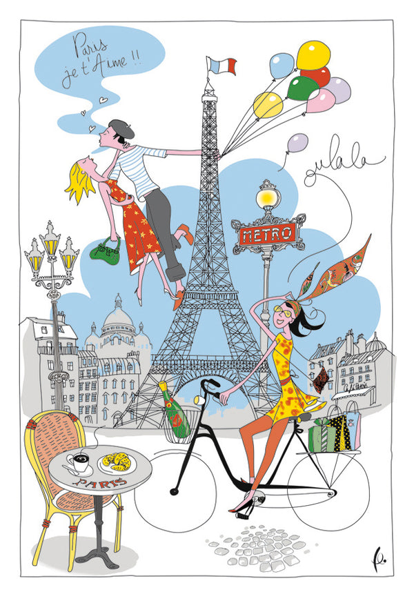 "Paris Je t'aime" Tea Towel