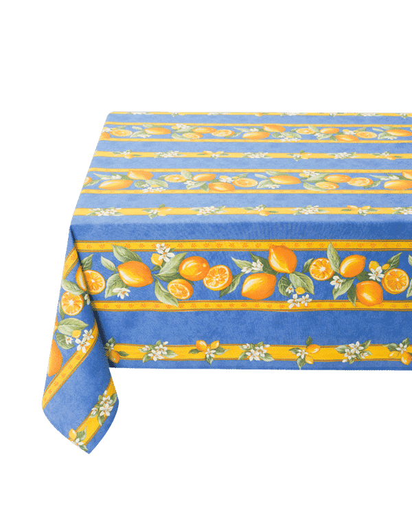 Rectangular "Lemons" Blue Tablecloth