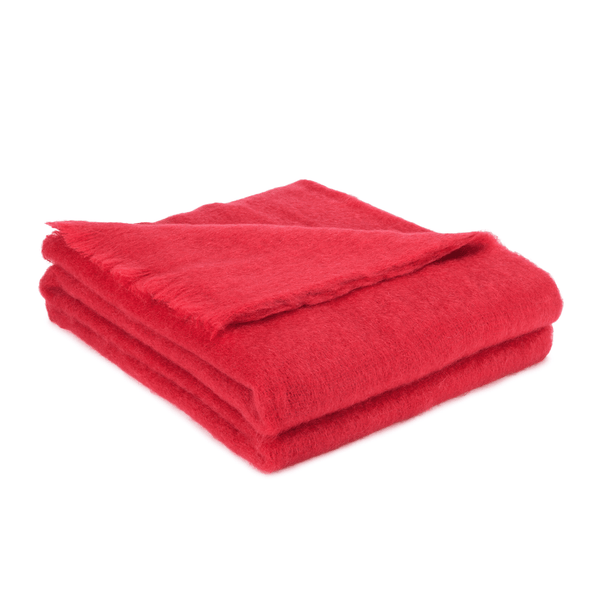Brun de Vian-Tiran throw rouge Pure Mohair Throw