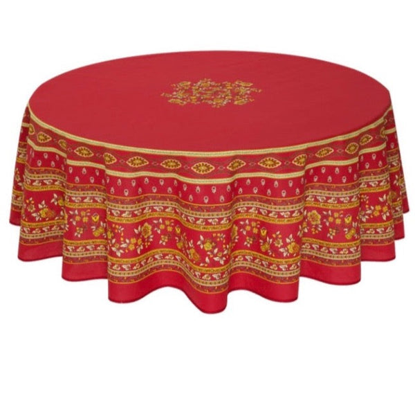 Round "Avignon" Red Tablecloth