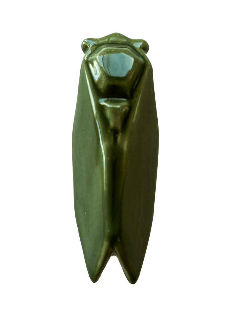 Louis Sicard knife rest glossy olive green Ceramic Cicada Knife Rests