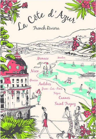 "French Riviera" Tea Towel